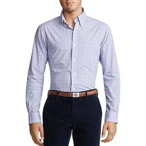 New Ralph Lauren US M Men Blue Shirt Cotton Long Sleeve Button Down Classic Fit